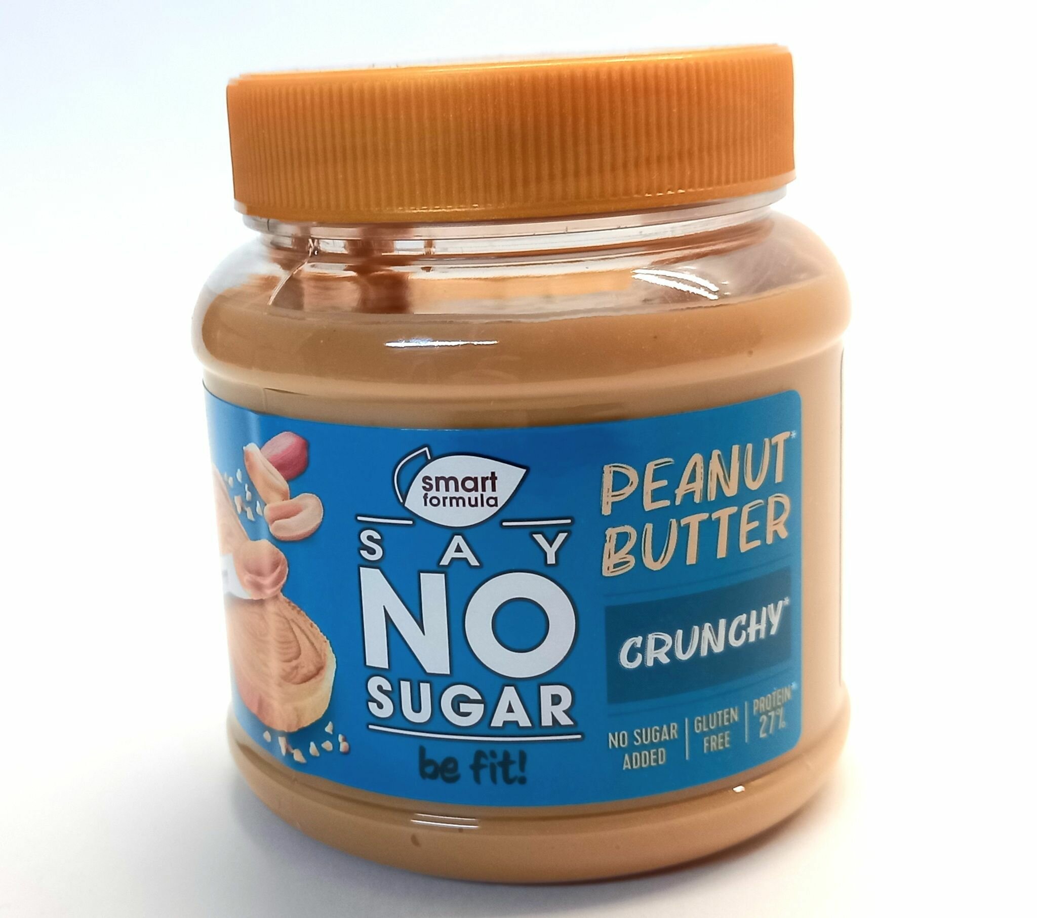 Smart Formula, арахисовая паста Say No Sugar без сахара с дробленым арахисом 27% протеина, 270 г - фотография № 3