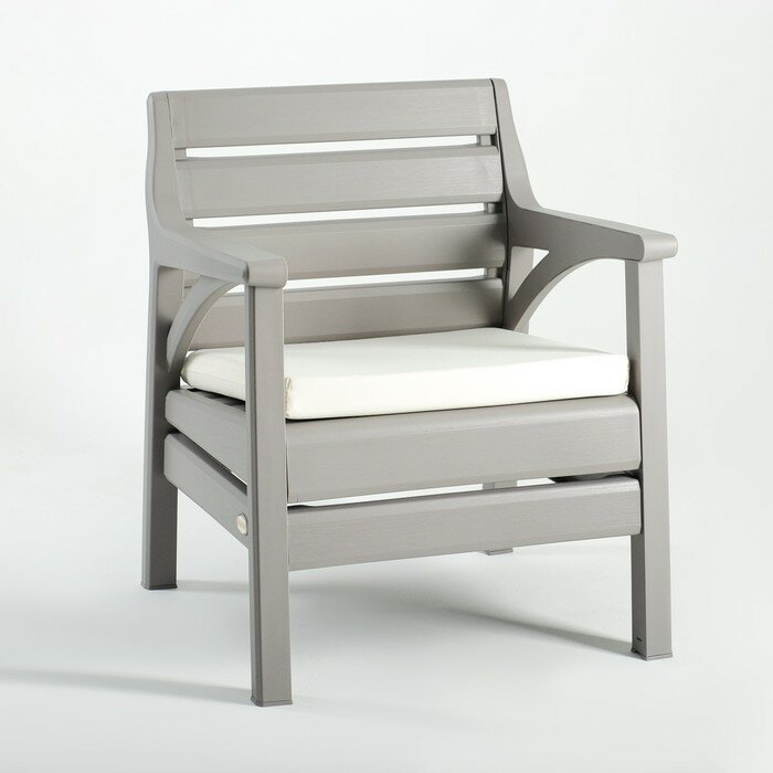 Шафран Набор садовой мебели "Евпатория" 3 предмета: 2 кресла, стол, цвет серый - фотография № 6