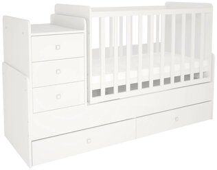 Кроватка детская Polini kids Simple 1100 с комодом, белый