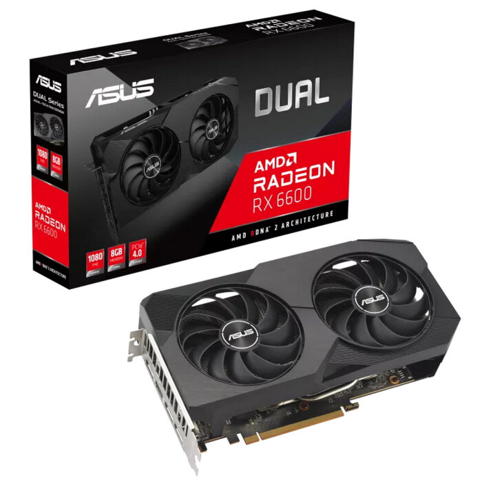 Видеокарта ASUS Dual Radeon RX 6600 V2 8GB GDDR6 (DUAL-RX6600-8G-V2 90YV0GP2-M0NA00)