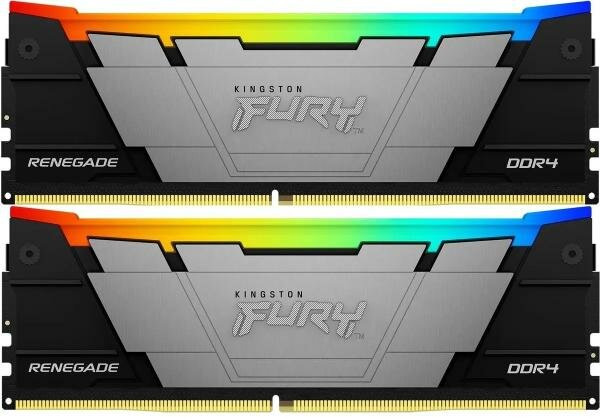 Оперативная память для компьютера 16Gb (2x8Gb) PC4-32000 4000MHz DDR4 DIMM CL19 Kingston Fury Renegade RGB KF440C19RB2AK2/16