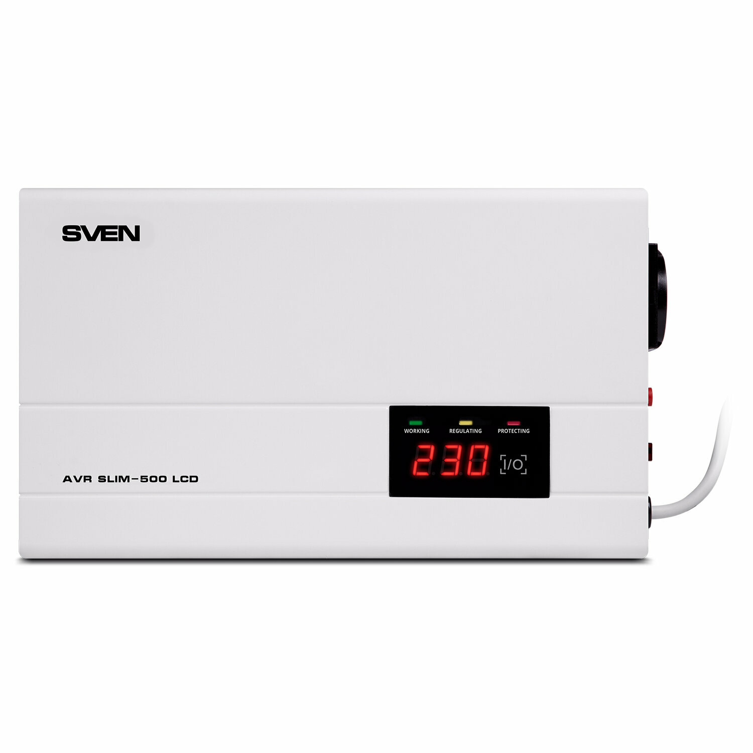 Стабилизатор SVEN SLIM-500 LCD, 400 Вт, 140-260 В, 1 евророзетка, настенное крепление, SV-012809 1 шт .