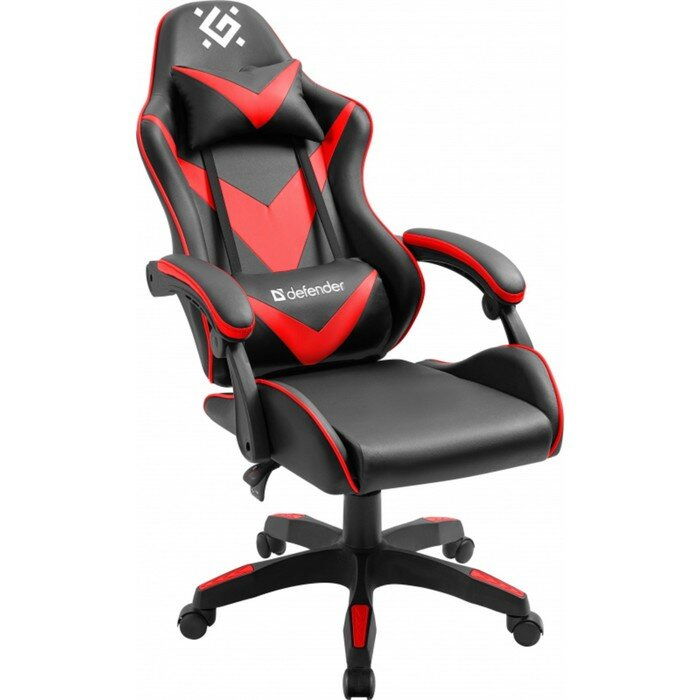Кресло игровое Defender xCom, до 100 кг, экокожа, черно-красное - фотография № 4