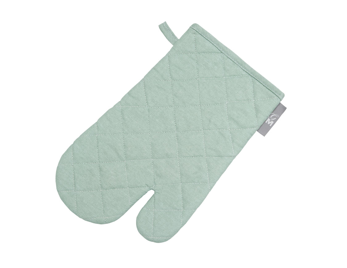 фото Варежка-прихватка Guten Morgen стеганая рогожка зеленая, 18 x 30см