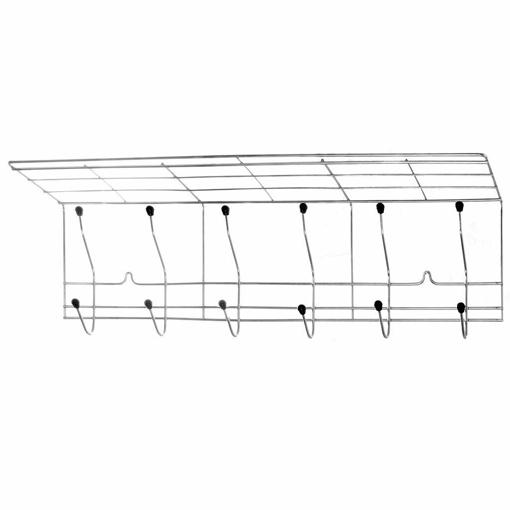 Вешалка настенная 6 крючков, металл, тнп-11.2, оцинкованная