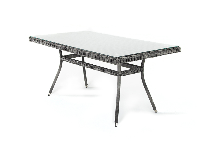 "Латте" плетеный стол из искусственного ротанга 160х90см, графит - фотография № 2