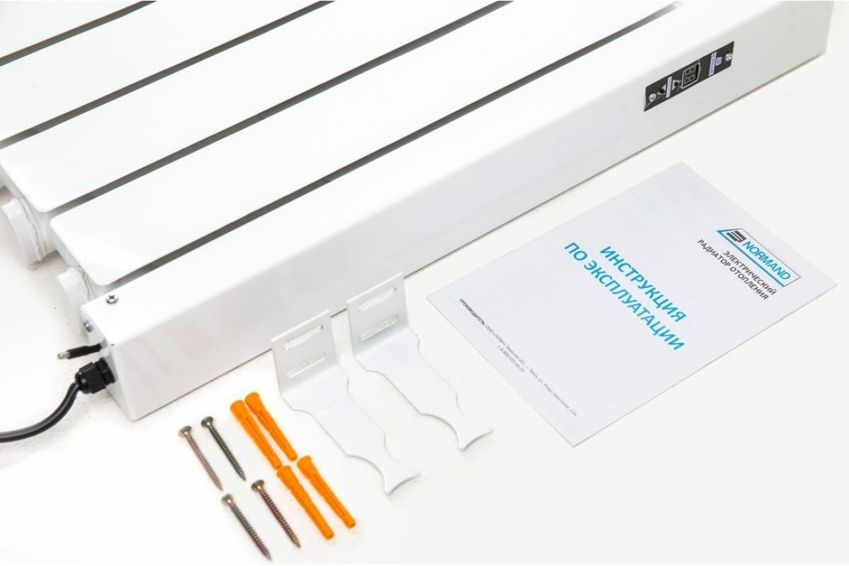 фото Normand Радиатор отопления электрический энергоэффективный 8 с электронным терморегулятором белый 344-145