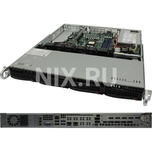 Сервер Supermicro SuperServer 5019C-M без процессора/128 ГБ DDR4/без накопителей/количество отсеков 3.5" hot swap: 4/350 Вт/LAN 1 Гбит/c