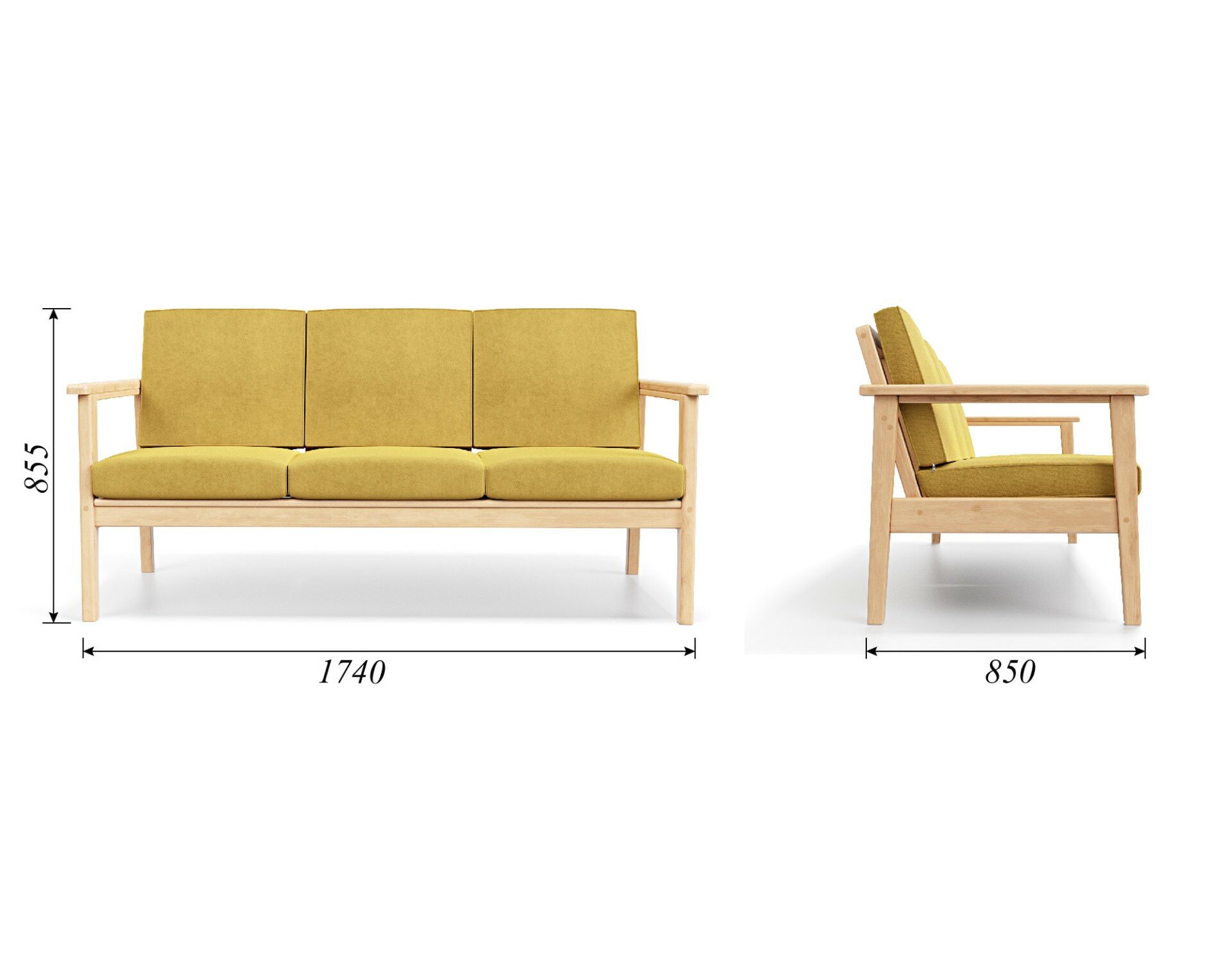 Садовый диван кушетка трехместная Soft Element Лориан желтый - фотография № 5
