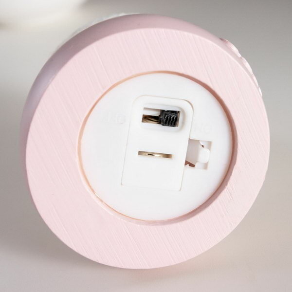 Ночник "Мишка" LED от батареек розовый 6х6х10 см - фотография № 9