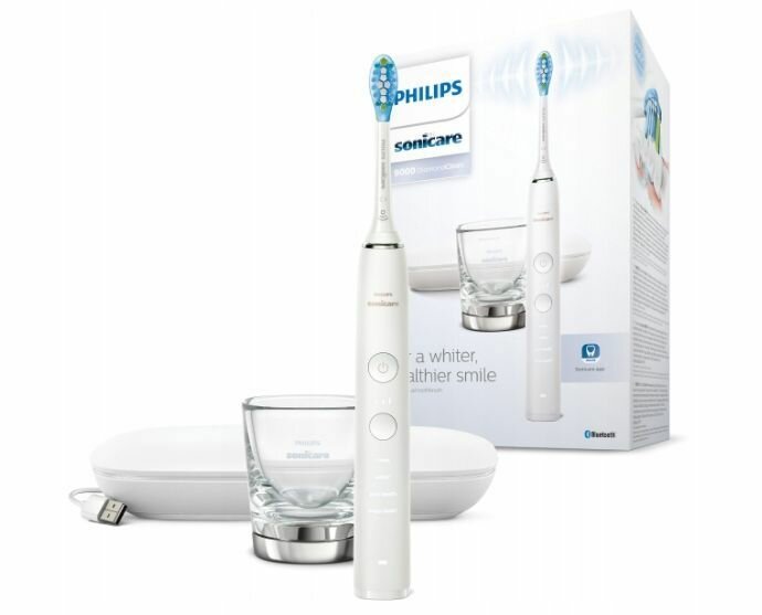 Электрическая звуковая зубная щетка Philips Sonicare DiamondClean 9000 HX9911/27, ,белый/серебро