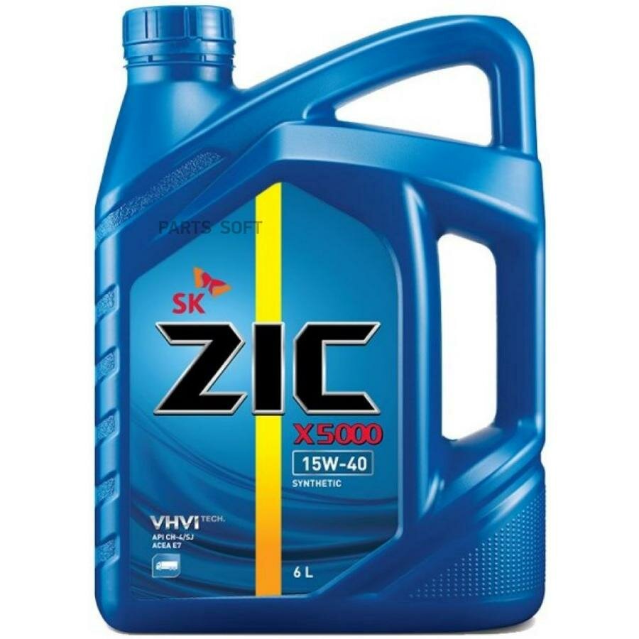 масло моторное zic x5000 15w40 минеральное 6 л