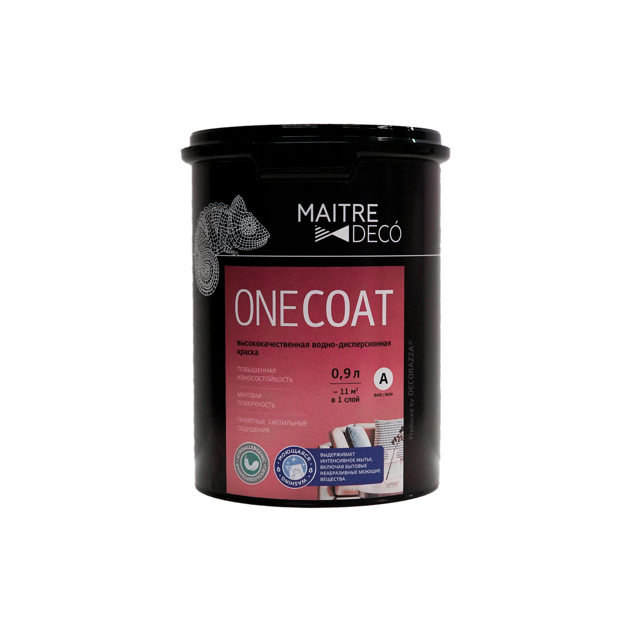 Краска для интерьера Maitre Deco One Coat белая база А 0.9 л