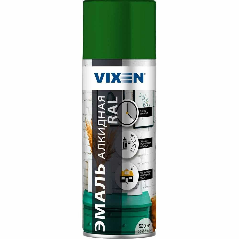 Vixen Эмаль алкидная RAL, темно-зеленый (RAL 6002), аэрозоль 520 мл , VX16002