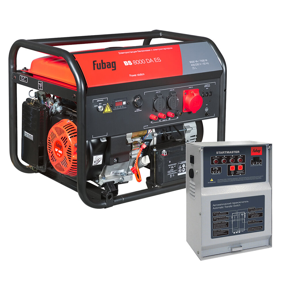 Бензиновый генератор FUBAG (трехфазный) BS 8000 DA ES + Блок автоматики FUBAG Startmaster BS 11500 D (400V) - фотография № 1