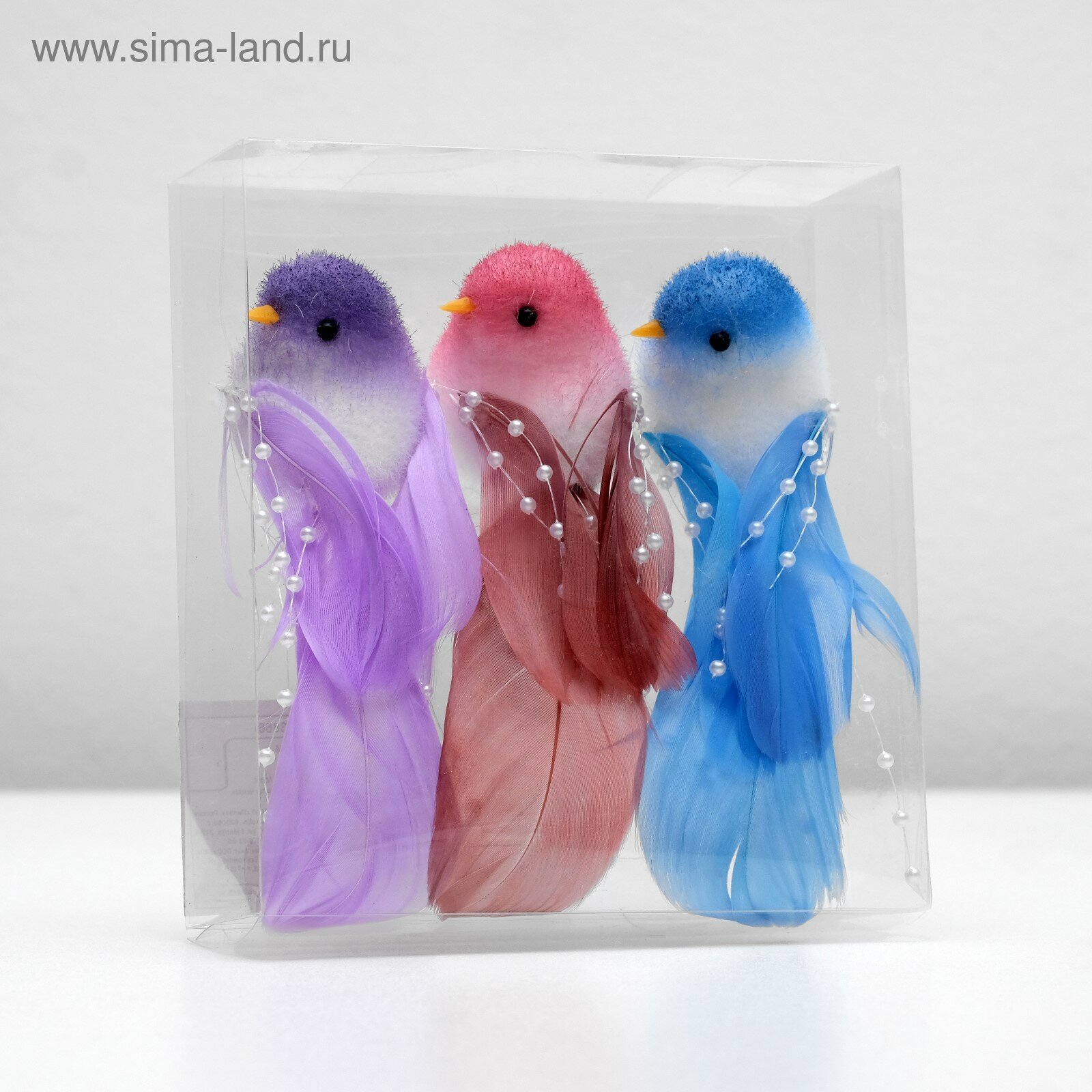 фото Декор птица 13 х 4 х 4 см микс 3шт.