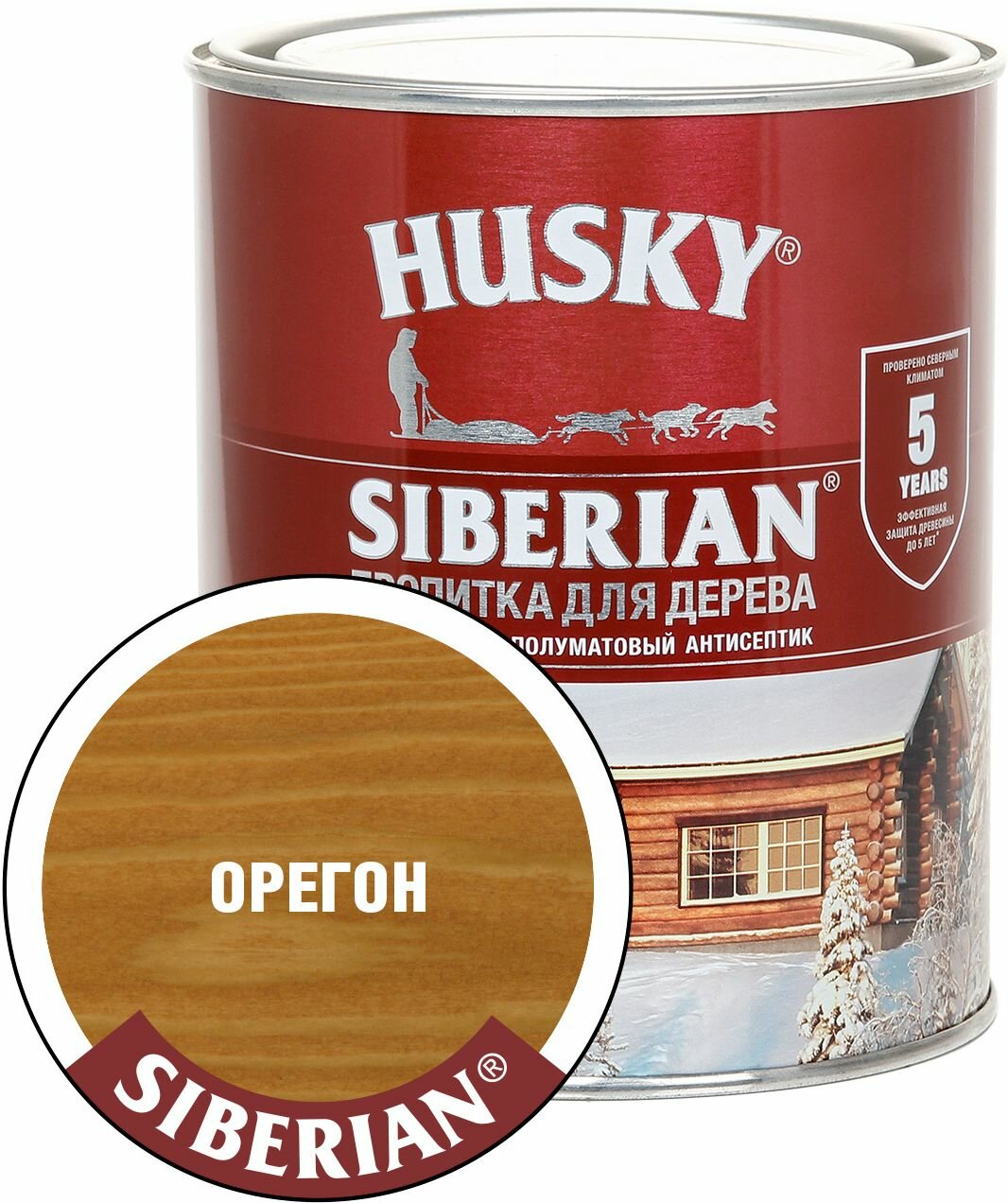 HUSKY SIBERIAN Пропитка для дерева полуматовая орегон* (09л)