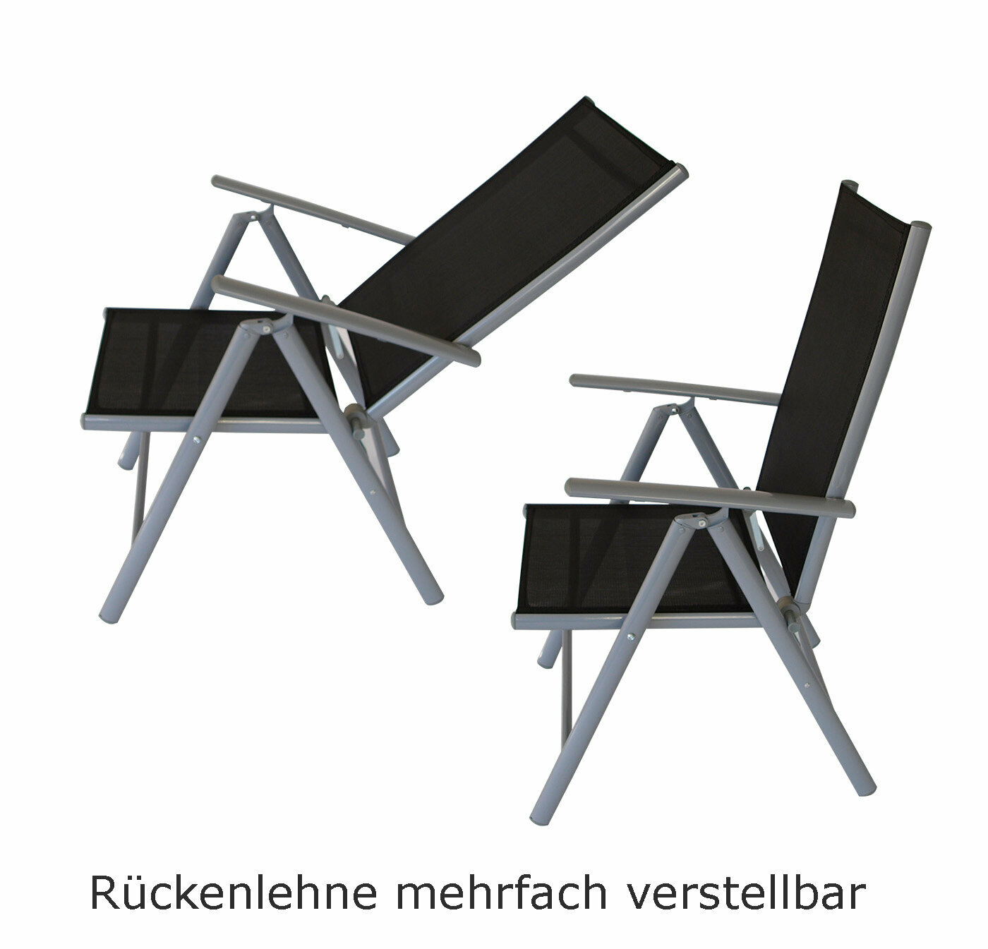 Комплект обеденной мебели для сада Равена: стол + 4 складных кресла, металл/текстилен/стекло - фотография № 5