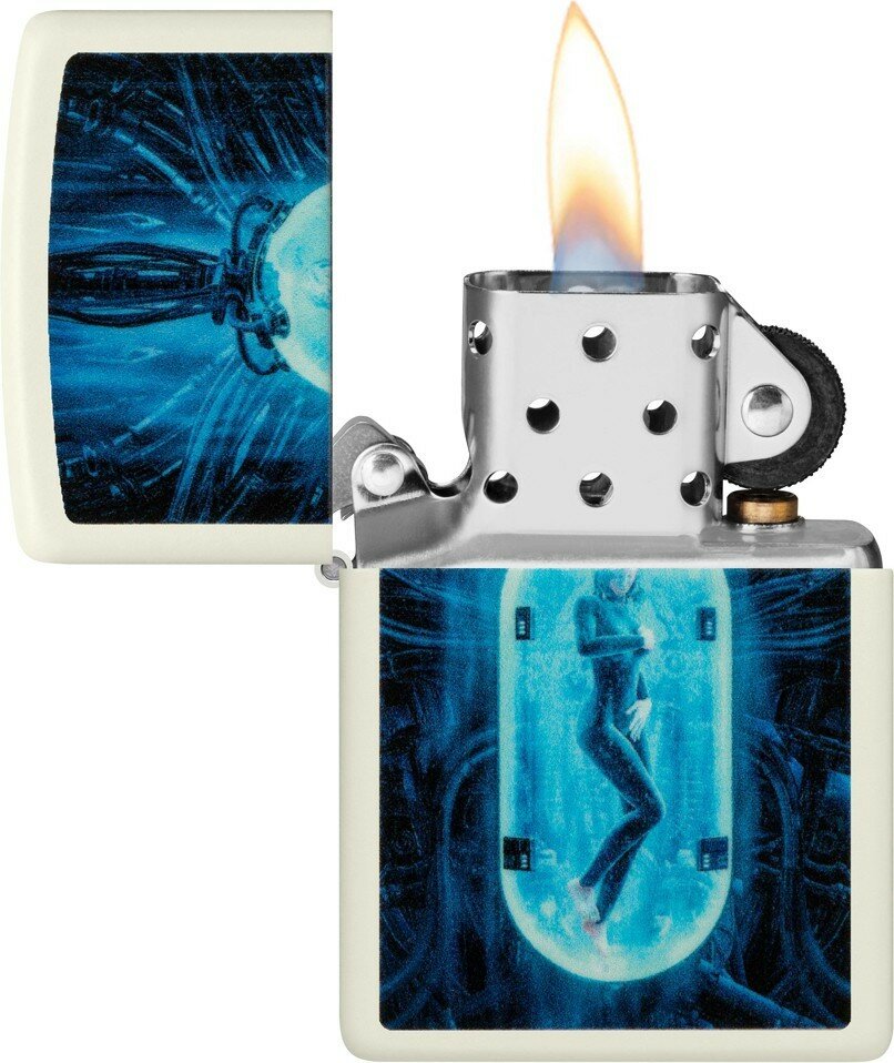 Зажигалка ZIPPO Woman in Tube с покрытием Glow In The Dark Green, латунь/сталь, белая, 38x13x57 мм - фотография № 3