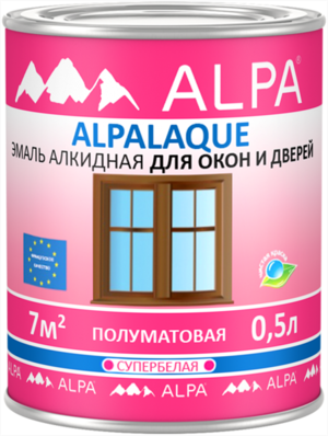 Эмаль алкидная Alpa Alpalaque для окон и дверей база А 05 л
