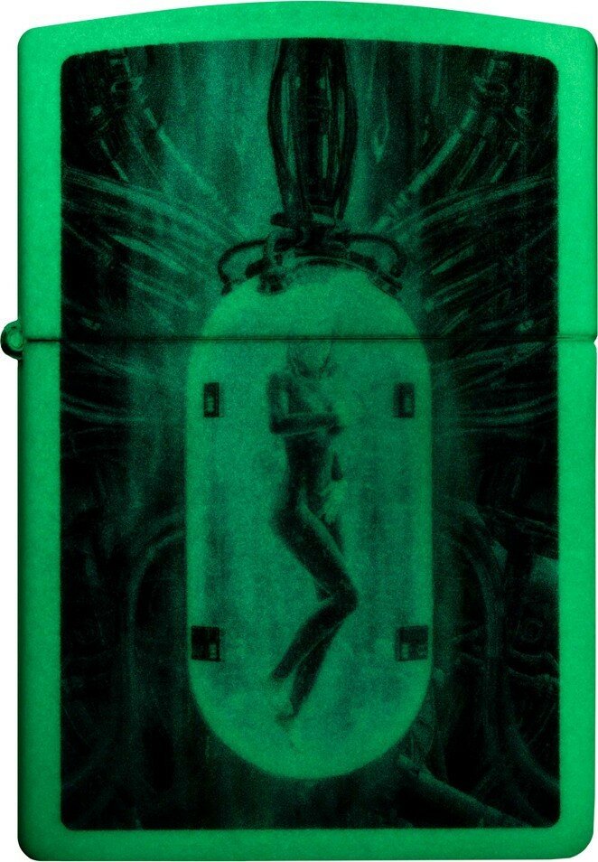 Зажигалка ZIPPO Woman in Tube с покрытием Glow In The Dark Green, латунь/сталь, белая, 38x13x57 мм - фотография № 5