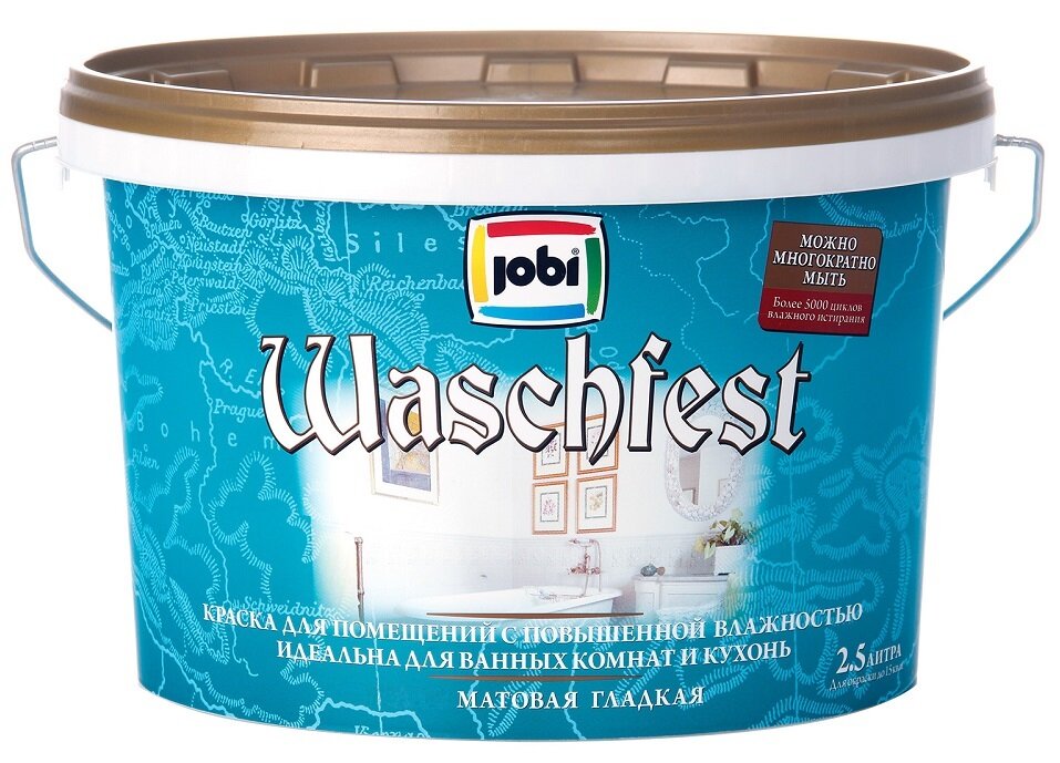 Краска для ванных и кухонь JOBI WASCHFEST -20С° (225л) База С