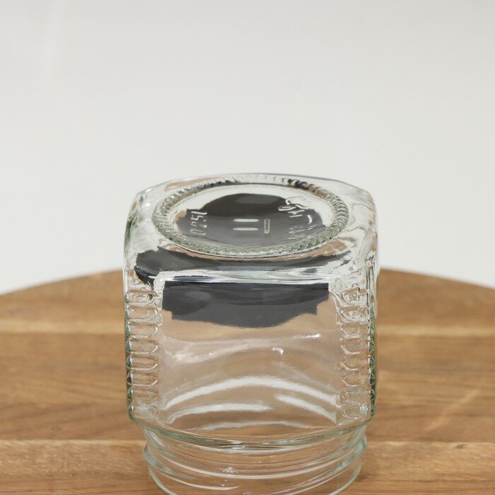 LARANGE Набор банок для хранения «Меловой дизайн», стеклянный, 250 мл, 4 шт, с мелком для маркировки, на деревянной подставке - фотография № 3
