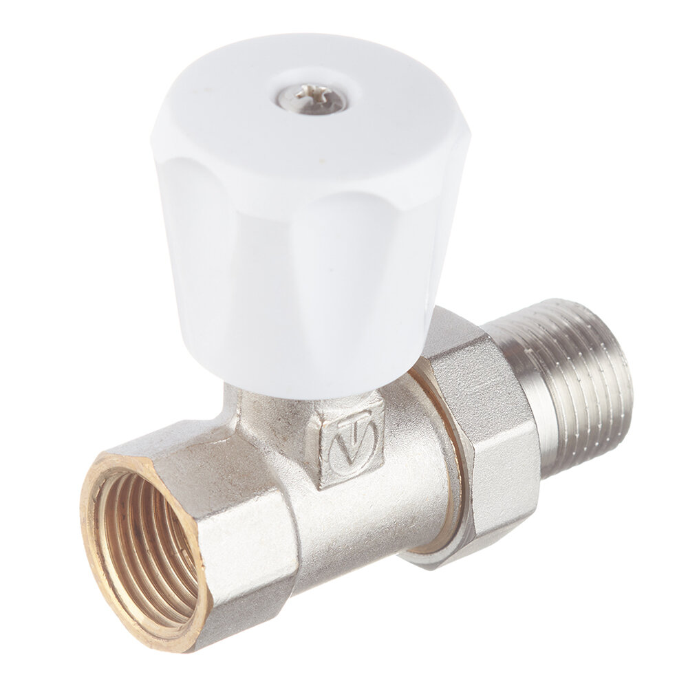 Клапан (вентиль) регулирующий ручной прямой Valtec (VT008LN04) 1/2 НР(ш) х 1/2 ВР(г) для радиатора