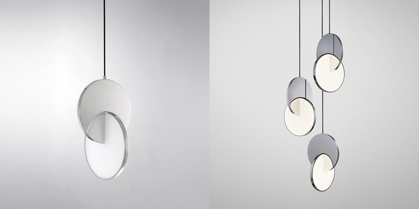 фото Luminaire / GLATT-18 Светильник подвесной из пересекающихся зеркальных дисков GLATT, 18х27 см