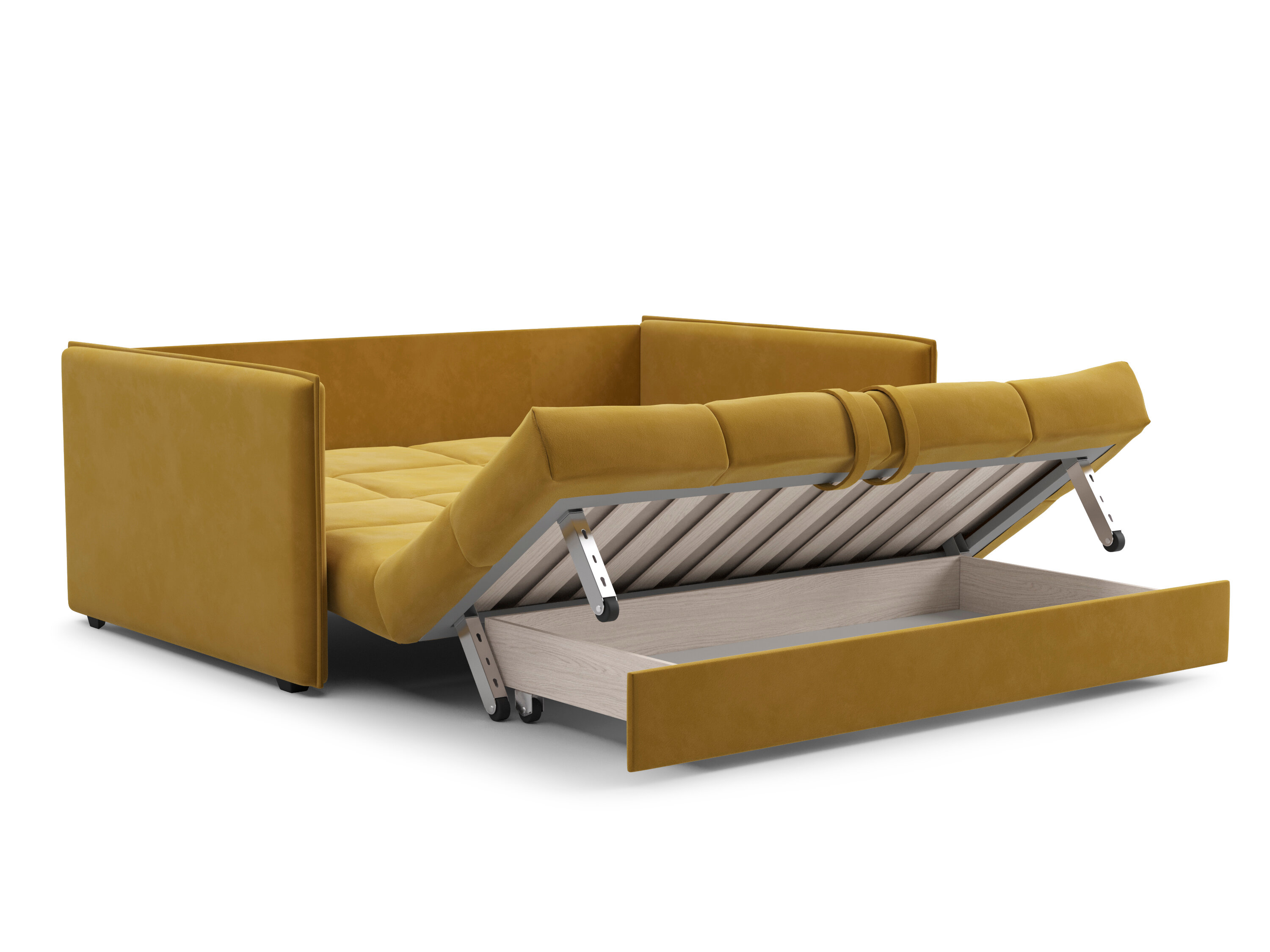 Диван Абрикос, аккордеон, диван кровать, диван для ежедневного сна, узкие подлокотники - фотография № 5