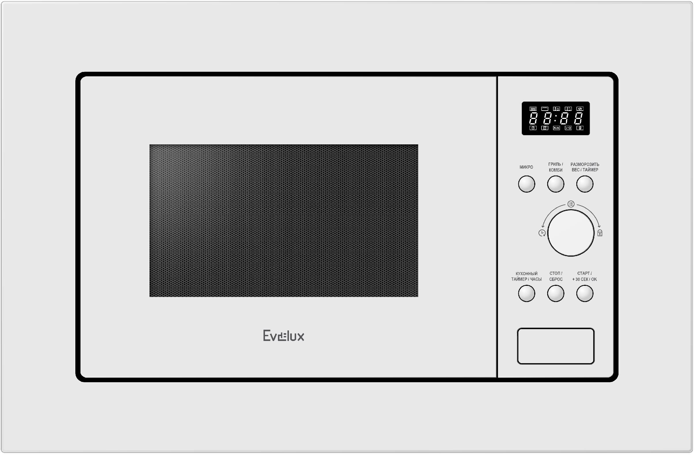 EVELUX Встраиваемая микроволновая печь EVELUX Встраиваемая, 20 л, Hi-Tech, 700 Вт, белый цвет