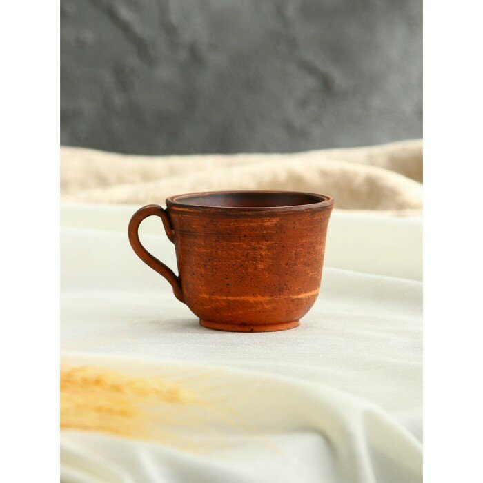 Чашка "Кофе", гладкая, красная глина 0,2 л. - фотография № 1