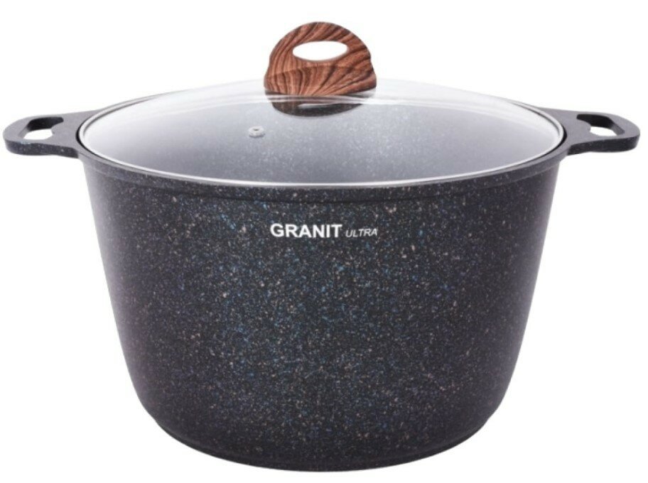 Кастрюля Kukmara Granit ultra blue 10л со стеклянной крышкой (кгг102а) .