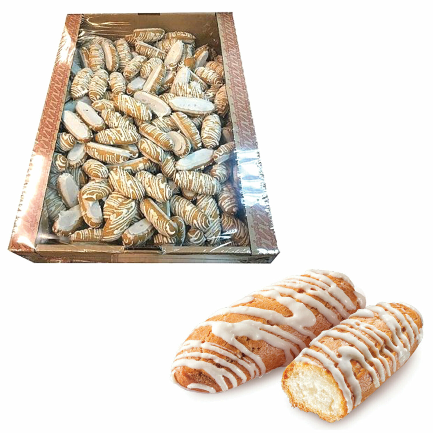 Печенье гранъ «Заварики» в белой глазури, заварное, 1500 г, картонная коробка - фотография № 1