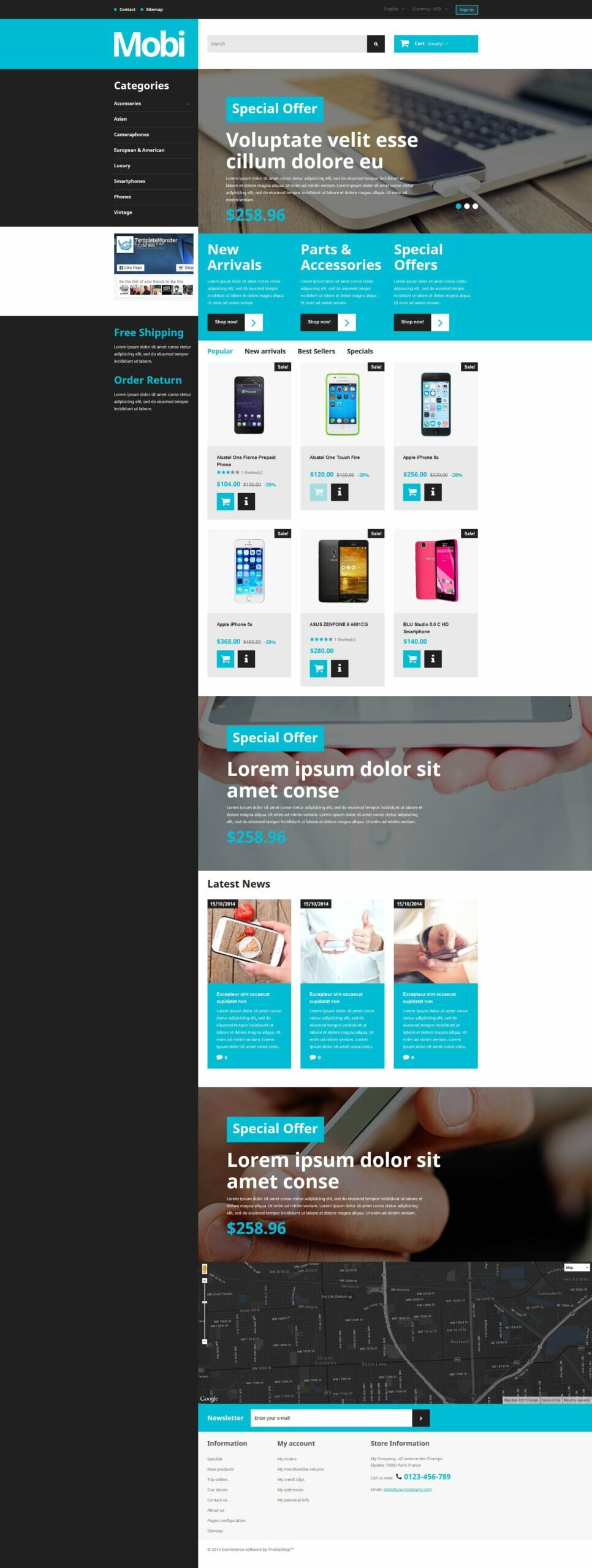 Mobi Тема PrestaShop