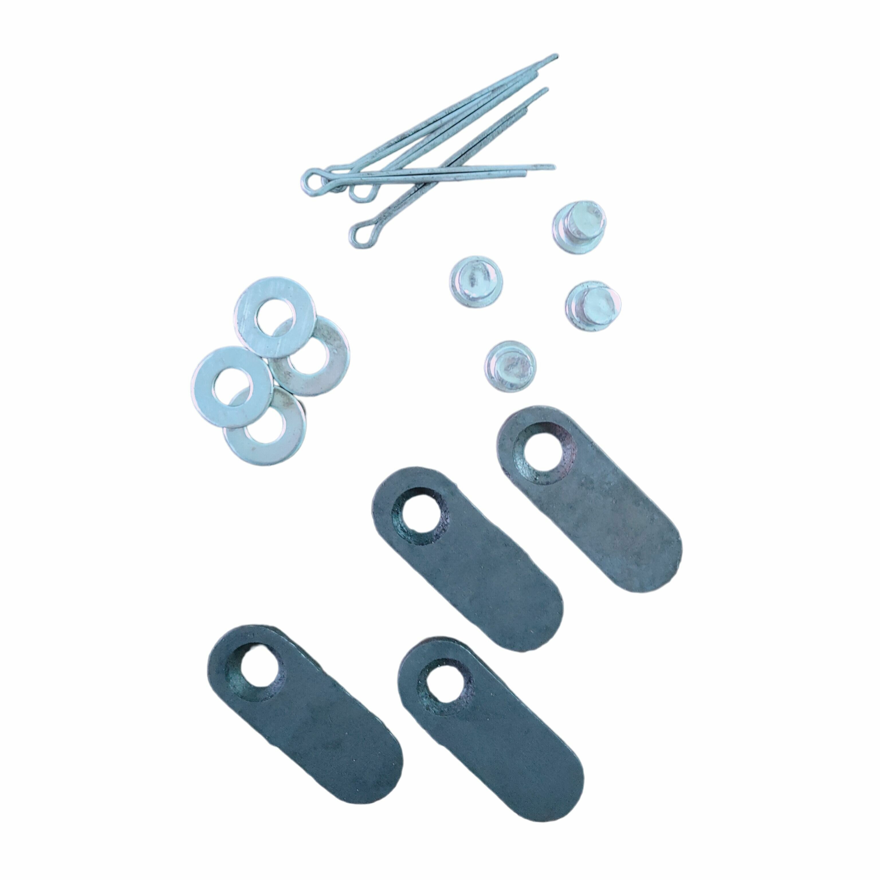Комплект ножей для роторной косилки (4 пальца, 4 ножа, 4 шайбы, 4 шплинта) - фотография № 2