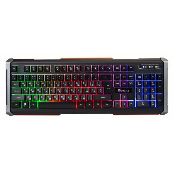 Клавиатура Oklick 710G BLACK DEATH черный/серый USB Multimedia Gamer LED