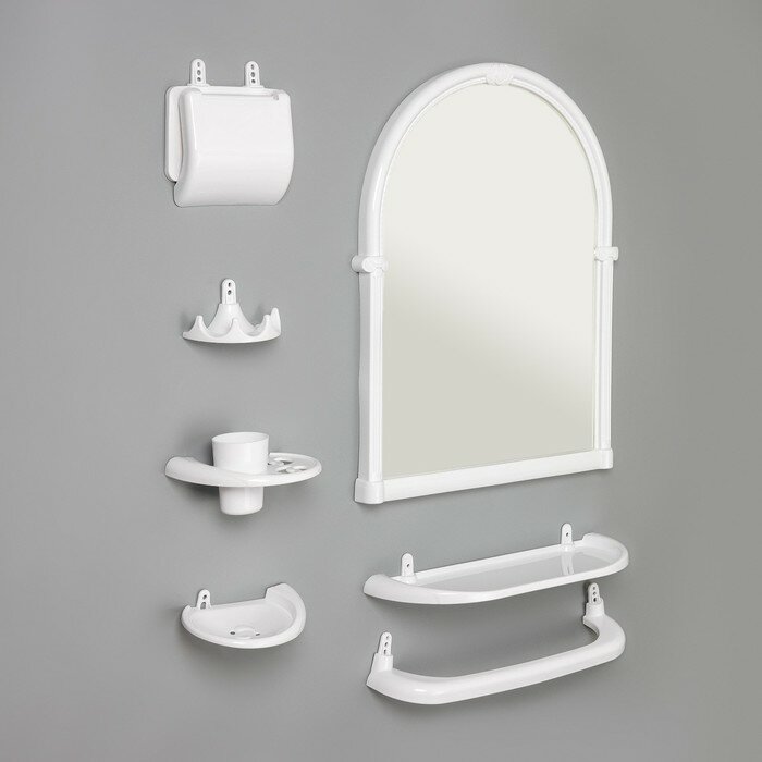 Набор для ванной комнаты «Олимпия», цвет белый - фотография № 1