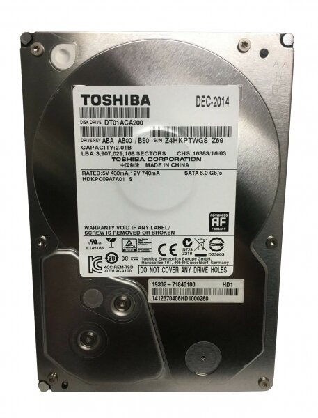 2 ТБ Внутренний жесткий диск Toshiba HDKPC09A0A01 (HDKPC09A0A01)
