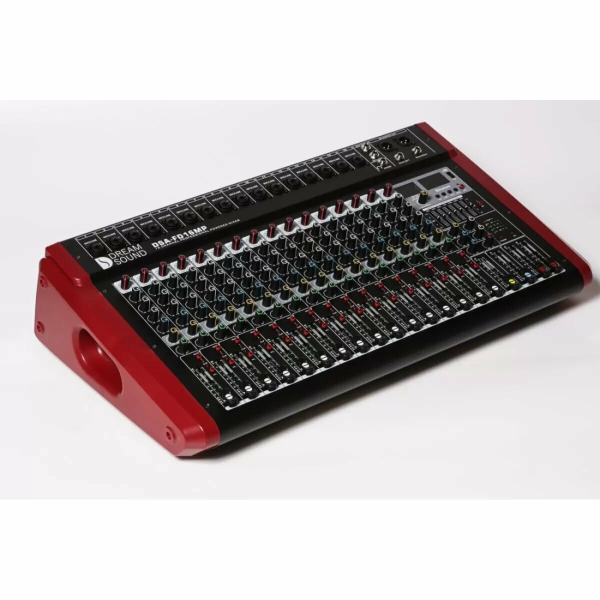 DreamSound DSA-FD16MP активный микшерный пульт 650Вт x 4Ом входы: 16 микрофонных / линейных 3-х полосный эквалайзер по каждому входу DSP 24 Bit 7-и полосный мастер EQ USB MP3 плеер BlueTooth