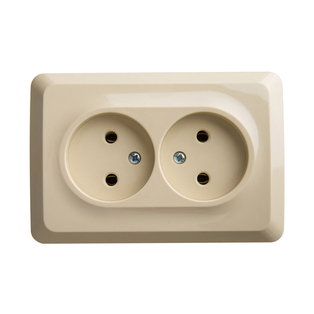 фото Розетка двойная угловая Systeme (Schneider) Electric Этюд, б/з, 16 А, кремовая