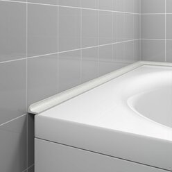 Акриловый плинтус бордюр для ванной BNV ГЛ24 75 сантиметров левая сторона, серый цвет, глянцевая поверхность