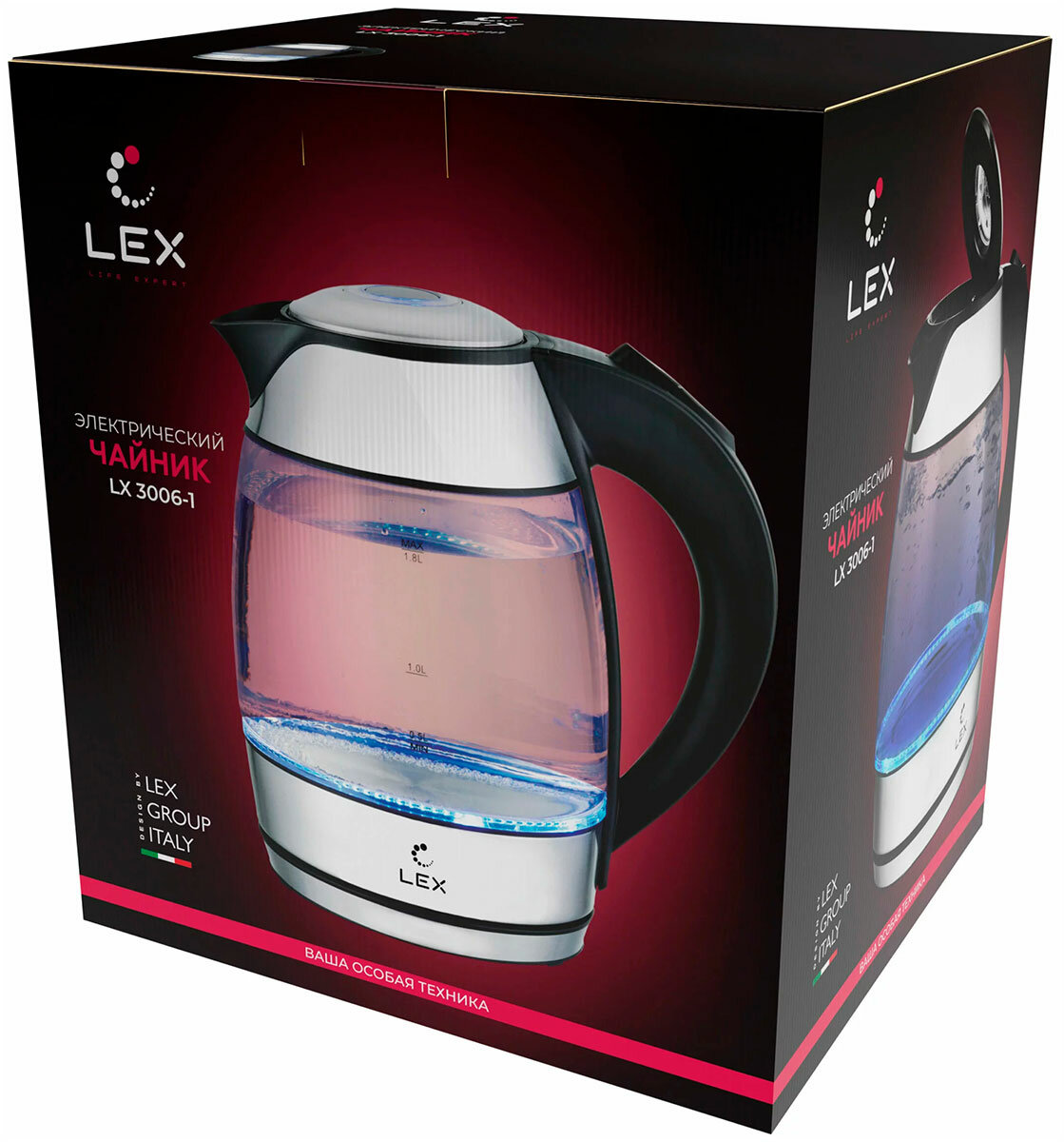 Чайник электрический LEX LX 3006-1, черный - фотография № 4