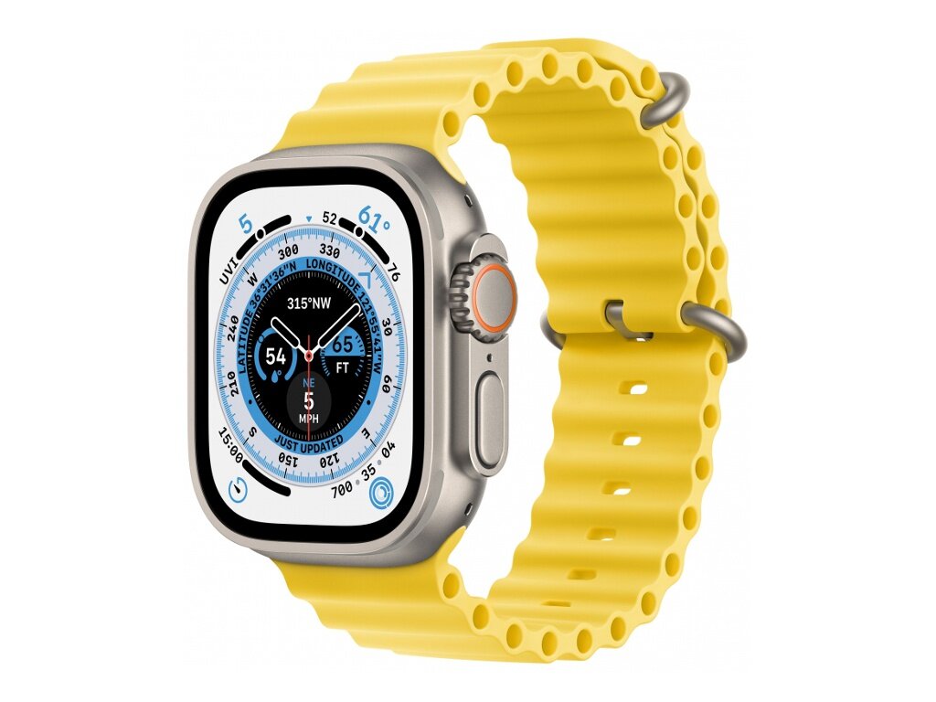 Умные часы APPLE Watch Ultra GPS + Cellular 49mm Titanium Case with Yellow Ocean Band - One Size 130-200