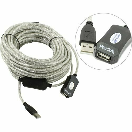 Удлинитель активный USB 2.0 A -> A Vcom VUS7049