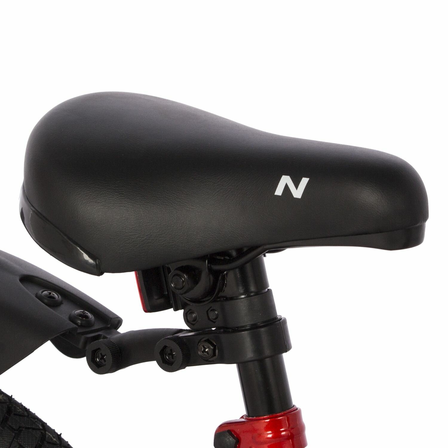 Велосипед Novatrack Juster 16" (2023) (Велосипед NOVATRACK 16" JUSTER красный, сталь, тормоз нож, пласт крылья, полная защ. цепи)
