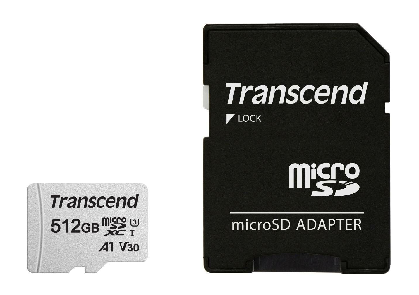 Карта памяти microSDXC 512ГБ Class10 Transcend 300S (ts512gusd300s-a)