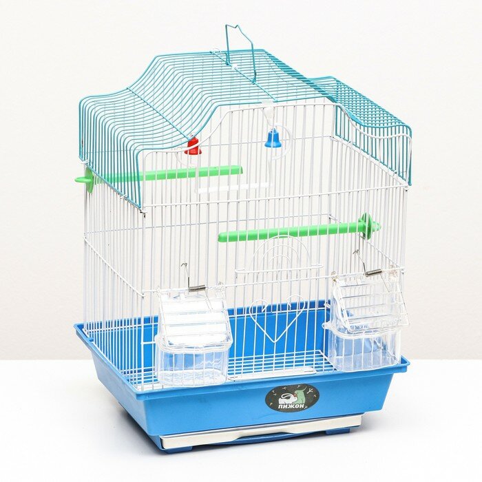 Клетка для птиц 30 х 23 х 39 см, синяя