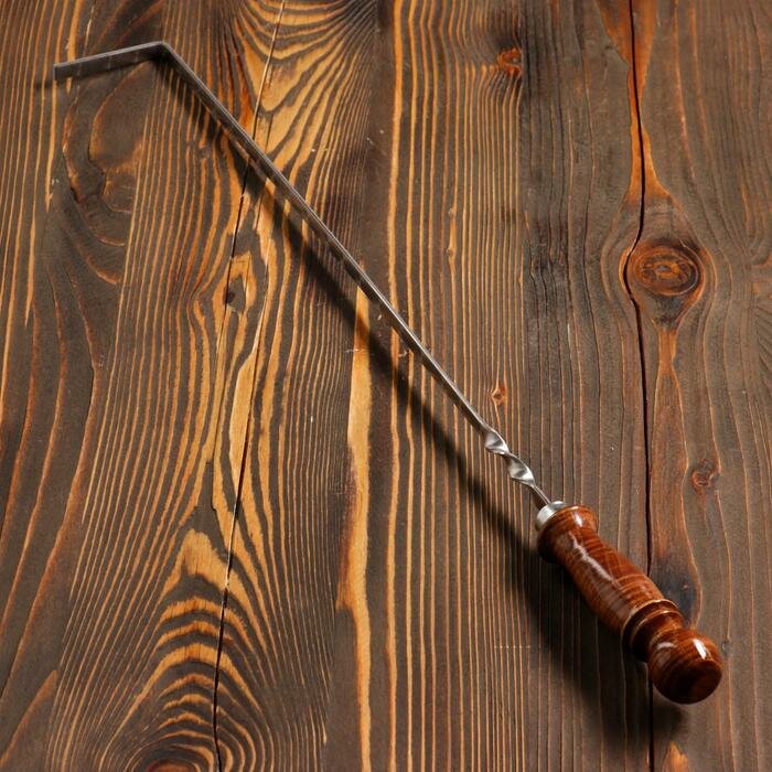 Кочерга узбекская с деревянной ручкой с узором 40/1 см полная длина 62 см сталь 3 мм