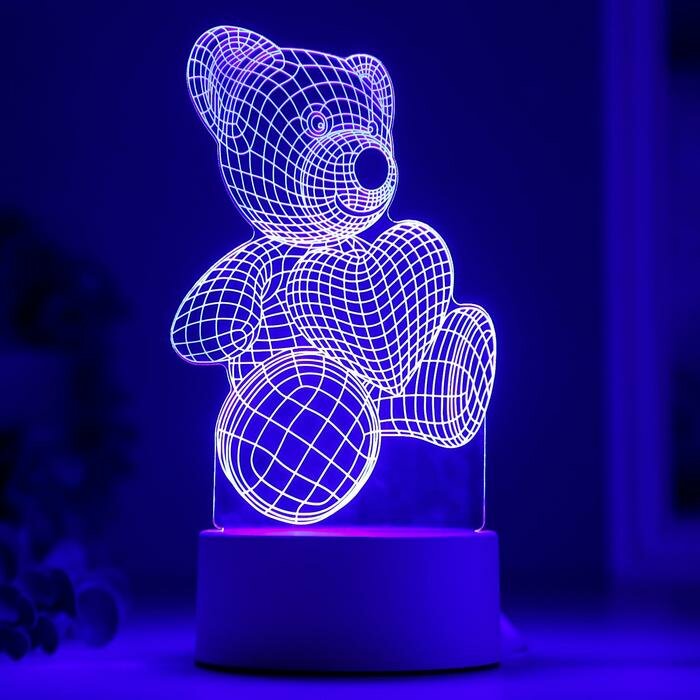 Светильник "Мишутка" LED RGB от сети 9,5х10,5х20 см - фотография № 4